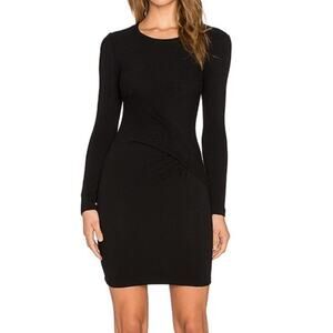 Iro Aenor Twist-Front Long-Sleeve Sweater Dress black size small